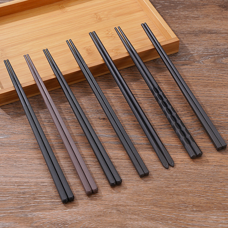 Japanese-Style Alloy Non-Slip Pointed Chopsticks - Heat-Resistant, Mold-Proof & Dishwasher Safe, Ideal for Home, Sushi Restaurants & Commercial Use